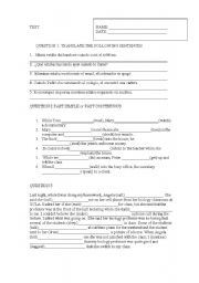 English Worksheet: past simple and continuous