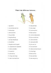 English Worksheet: Commonly Confused Words