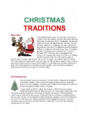 English Worksheet: CHRISTMAS TRADITIONS