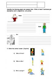 English worksheet: Descriptions and comparatives