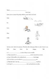 English worksheet: Easy Verb Quiz