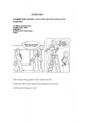 English Worksheet: Englis with cartoons