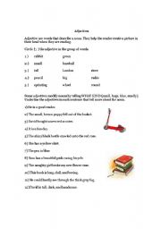 English worksheet: Adjectives Worksheet