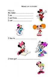 English worksheet: Make up a story about Minnie. 