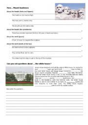 English Worksheet: How Mount Rushmore