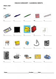 Classroom objects and indefinite article