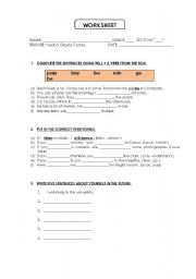 English worksheet: will