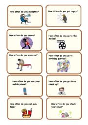 English Worksheet: How Often ( conversation cards)