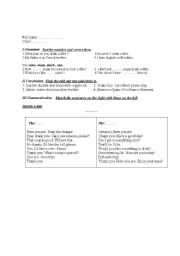 English worksheet: test: grammar, vocabulary, and communication