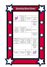 English Worksheet: speaking game