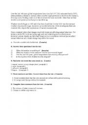 English Worksheet: Global warming