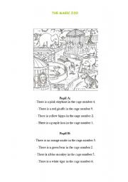 English Worksheet: THE MAGIC ZOO