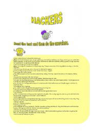 English Worksheet: HACKERS!!!