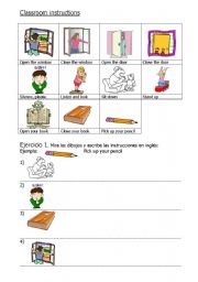 English Worksheet: classroom instructions