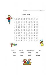 English worksheet: Weather word search