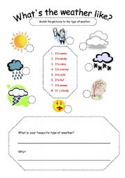 English Worksheet: Whats the weather like?