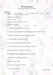 English worksheet: The Lake House