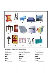 English Worksheet: furniture