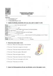 English Worksheet: Test on simple past,  wh-question words, to be born, there was - there were