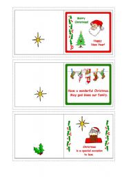 English Worksheet: Christmas cards with messages 2-5