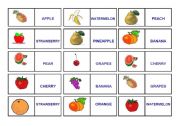 English Worksheet: FRUIT DOMINO