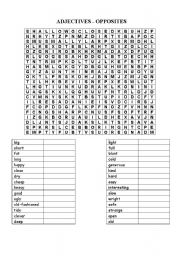 English Worksheet: Adjectives-Opposites