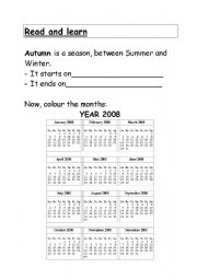 English Worksheet: When is Autumn???