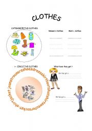 English Worksheet: clothes