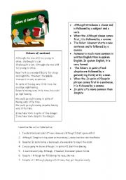 English Worksheet: Linkers of Contrast