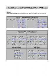 English Worksheet: Talking about family relationships (vocab: family + grammar: have (got) to)
