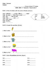 exam for 4th grades 