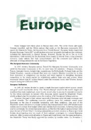 English Worksheet: Europe 