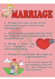 English Worksheet: Marriage quotations