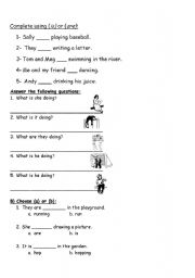 English Worksheet: present contiuous