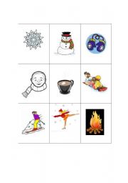 English Worksheet: Winter Flash Cards