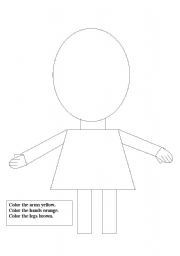 English Worksheet: creative activity for teaching face and body parts