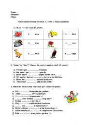 English Worksheet: a/an, some/ any