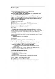 English worksheet: work and jobs