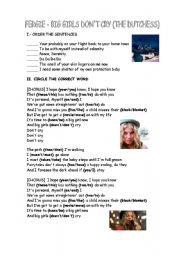 English Worksheet: Big girls dont cry by Fergie