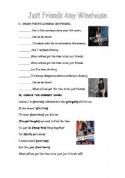 English Worksheet: Just friends by Amy Winehouse