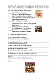 English Worksheet: Please Mr. Postman