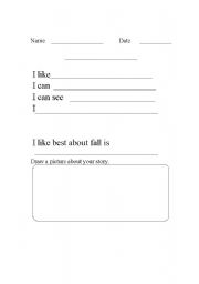 English Worksheet: fall writing prompt-BEG