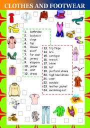 English Worksheet: Clothes and footwear