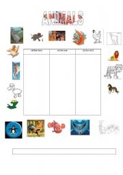 English worksheet: ANIMALS