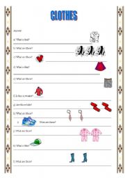 English worksheet: CLOTHES