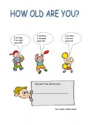 English Worksheet: How old are you?