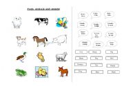 English Worksheet: Farm animals and sounds