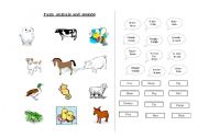 English worksheet: Farm animals and sounds