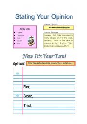 English Worksheet: Stating/Sharing Your Opinion