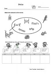 English Worksheet: Pets